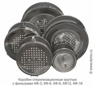 Коробки стерилизационные круглые с фильтрами КФ - 3-6-9-12-18